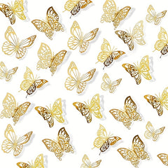 72pcs 3D Butterfly Wall Stickers Bedroom Classroom Wedding Decor