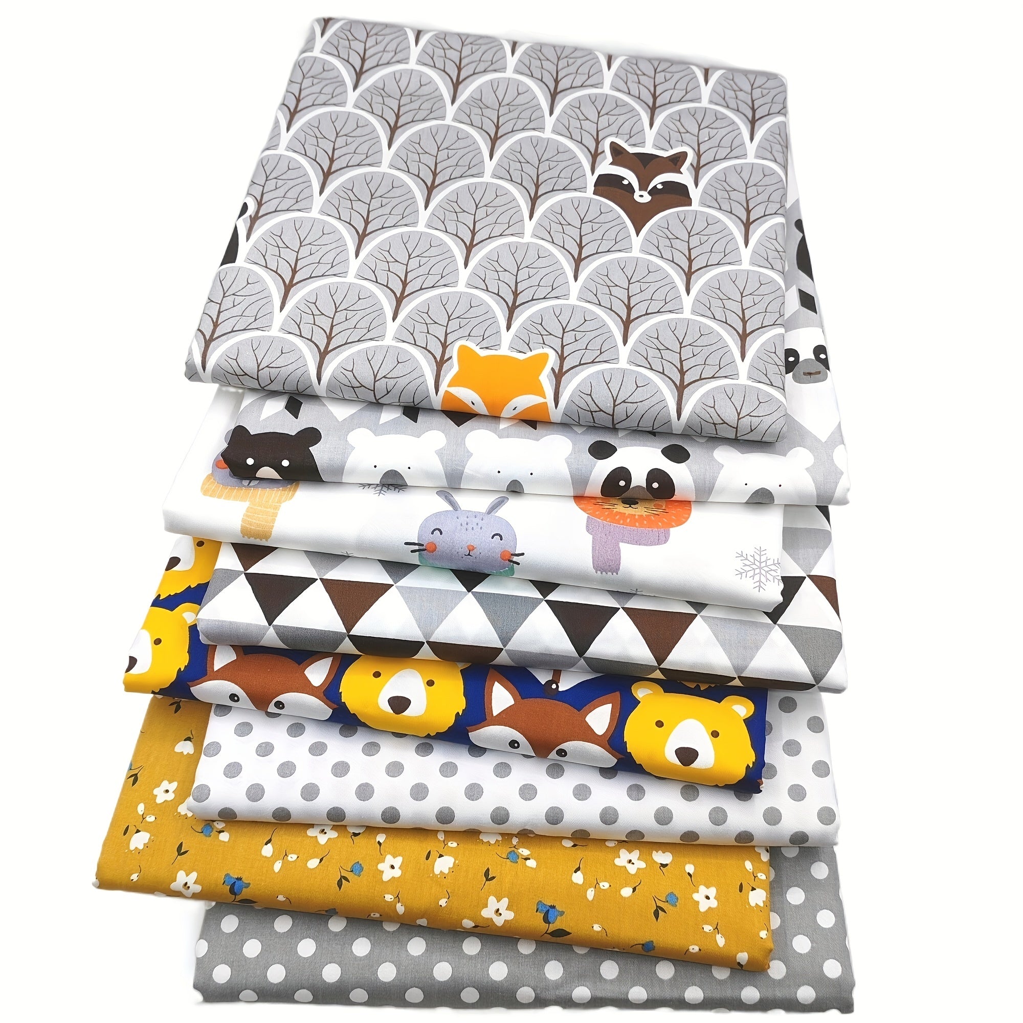 8pcs Large Size Cartoon Printed Fabric Bed Sheet Quilt Doll Patchwork DIY Fabric