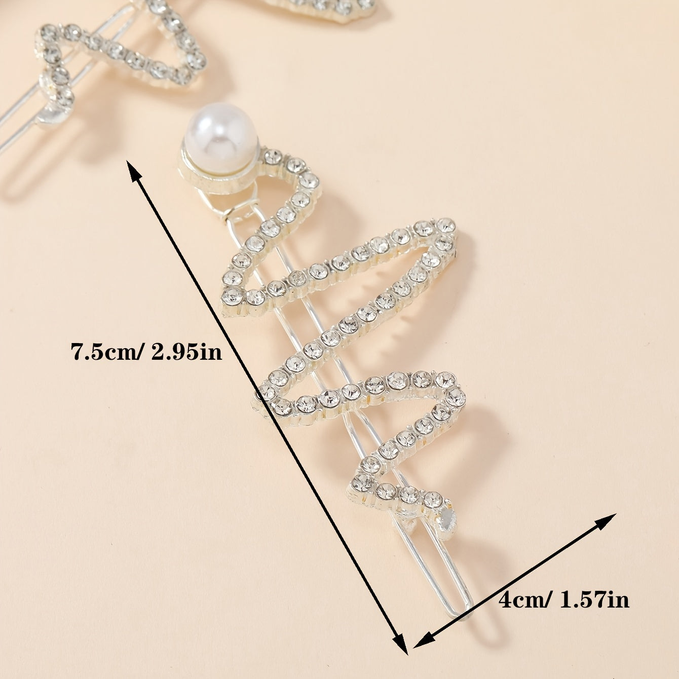 Snake Shaped Pearl Hair Pins Rhinestone Bobby Pin Barrette