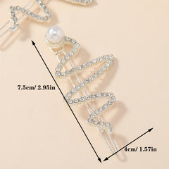 Snake Shaped Pearl Hair Pins Rhinestone Bobby Pin Barrette