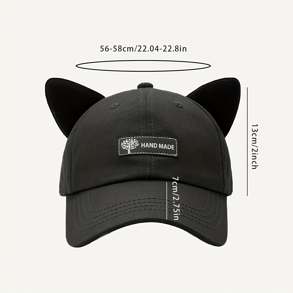 Cat Ears Baseball Cap with Sunglasses - Women's Streetwear Hat