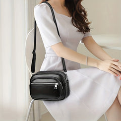Small PU Leather Crossbody Bag Square Shoulder Bag