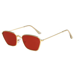 Vintage Small Cat Eye Sunglasses Metal Frame Rectangle Sun Glasses