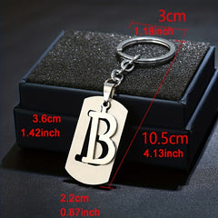 Stainless Steel A Letters Key Chain Charm 26 Letter Keychain Women Couple Gift