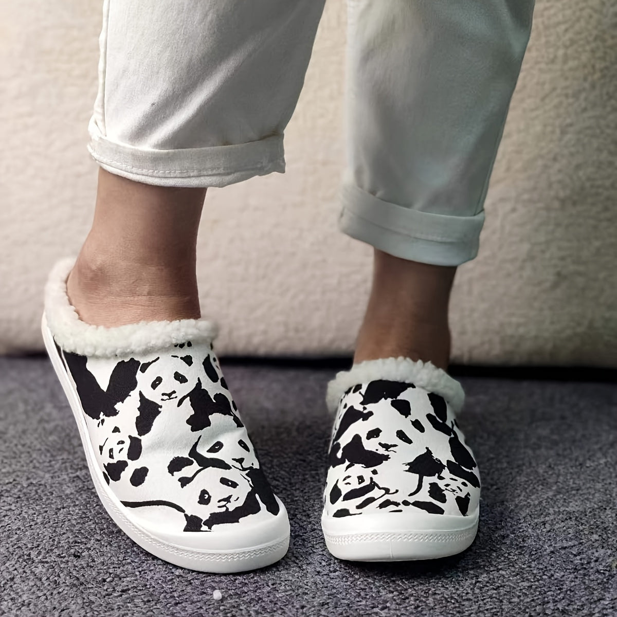 Women's Winter Warm Sneakers Panda Comfy Flat Shoes
