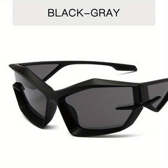 Y2K Wrap Around Sunglasses Cyberpunk Futuristic Mirror Lens UV400