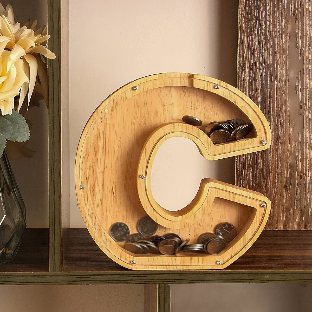 Wooden Letter C Piggy Bank