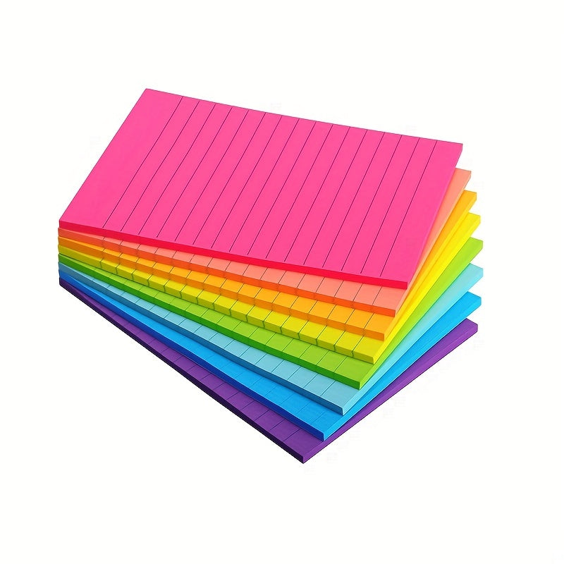 Bright Ruled Sticky Notes 8 Pads Pack 45 Sheets/pad
