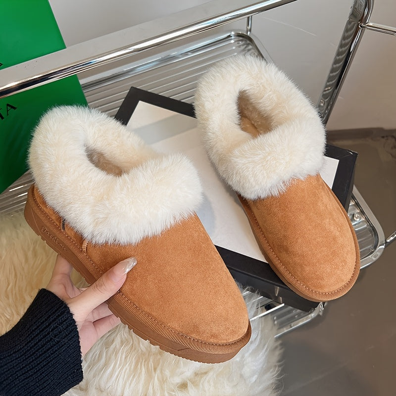 Women's Faux Fur Lined Ankle Boots Winter Snow Boots