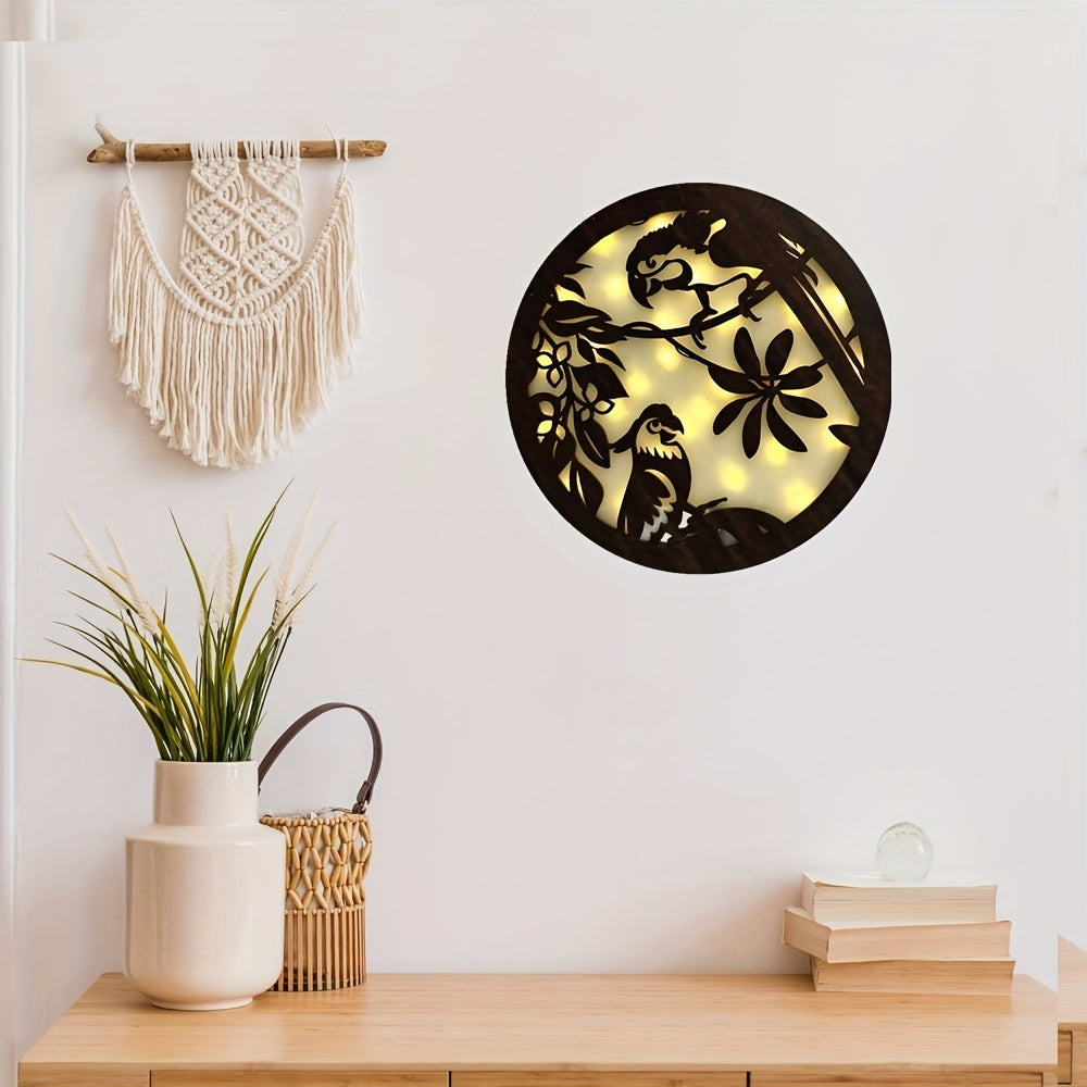 Creative Fairy Tale Story LED Lamp Wood Hanging Plate Decoration