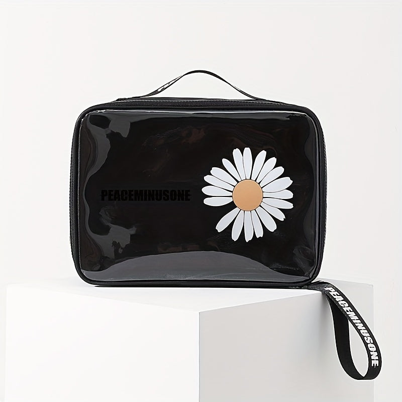 Daisy Printed Waterproof Cosmetic Bag for Outdoor Travel