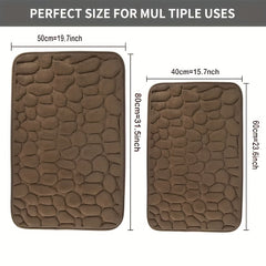 Soft Non Slip Cobblestone Embossed Bath Mat