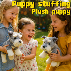 Realistic Soft Schnauzer Puppy Gray Teddy Bear Companion Plush