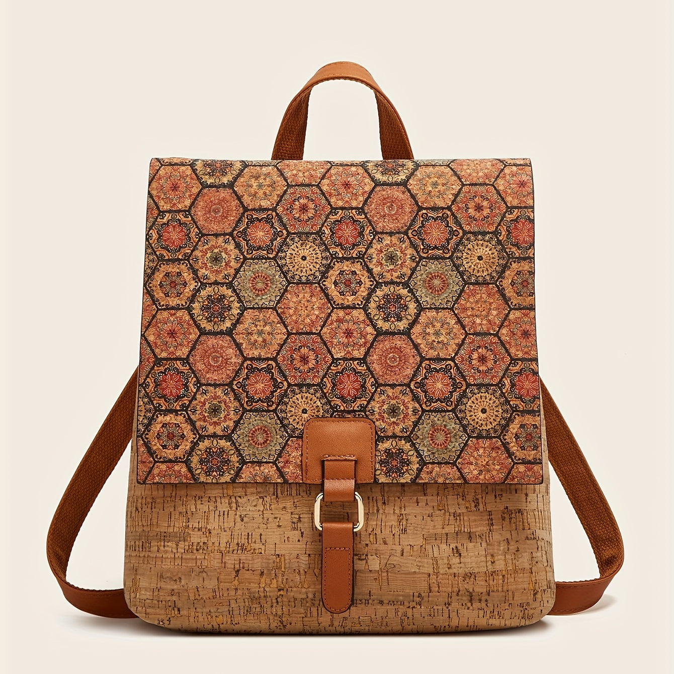 Vintage Flower Pattern Outdoor Backpack, Large Capacity