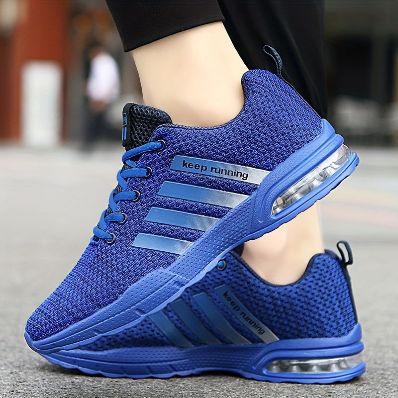 Men's Knit Air Cushioned Lace Up Casual Shoes Lightweight Sneaker
