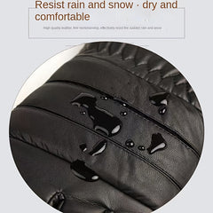 Winter Velvet Thermal Gloves PU Waterproof Warm Anti Slip Gloves