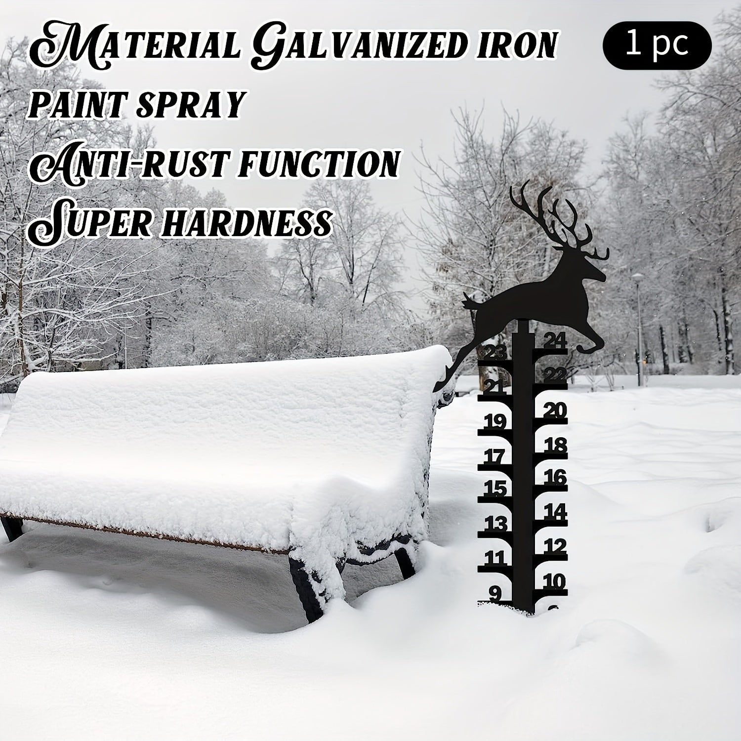 Creative Elk Metal Snow Gauge Large Iron Snow Measuring Ruler