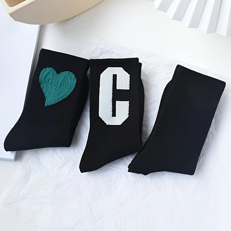 5 Pairs Letter Print Socks Mid Tube Women's Stockings