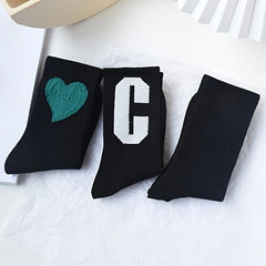 5 Pairs Letter Print Socks Mid Tube Women's Stockings