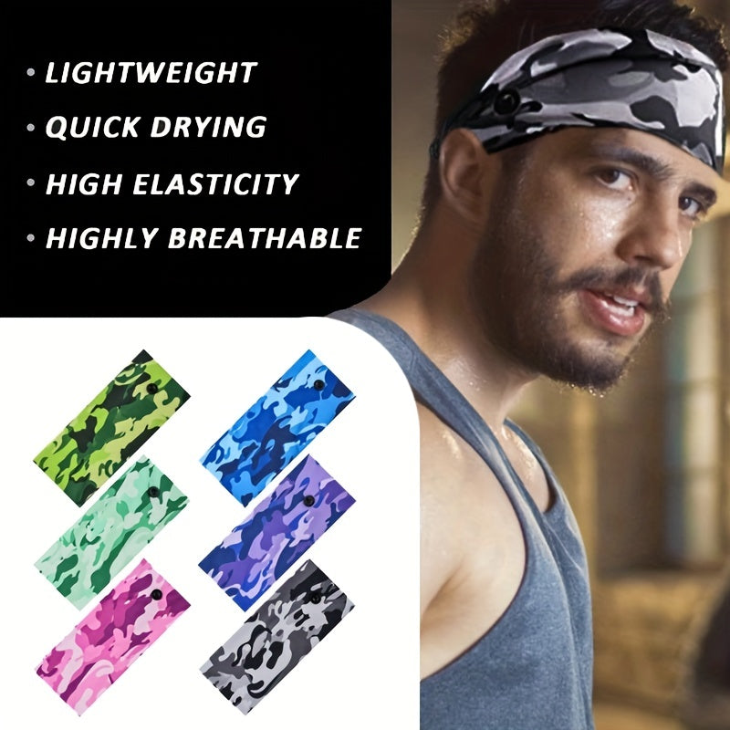 Camo Sports Headband Wicking Elastic Hairband Couple Hair Accessories