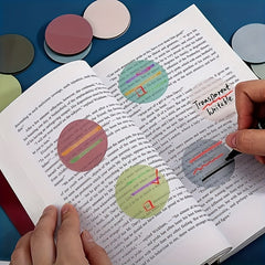 100pcs Round Transparent Sticky Notes, 8 Colors, Morandi Clear Sticky Tabs