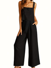 Women's Plus Solid Square Neck Crop Top & Wide Leg Pant Set