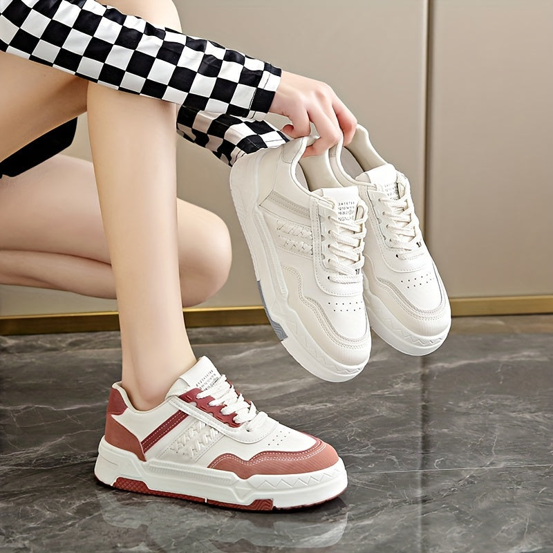 Low Cut Lace Up Skate Shoes Wear Resistance Non Slip Flat Sneakers