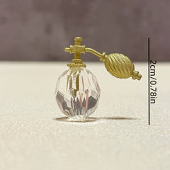 1/12 Scale Dollhouse Perfume Bottle Glass with Metallic Finish Vintage Accessory