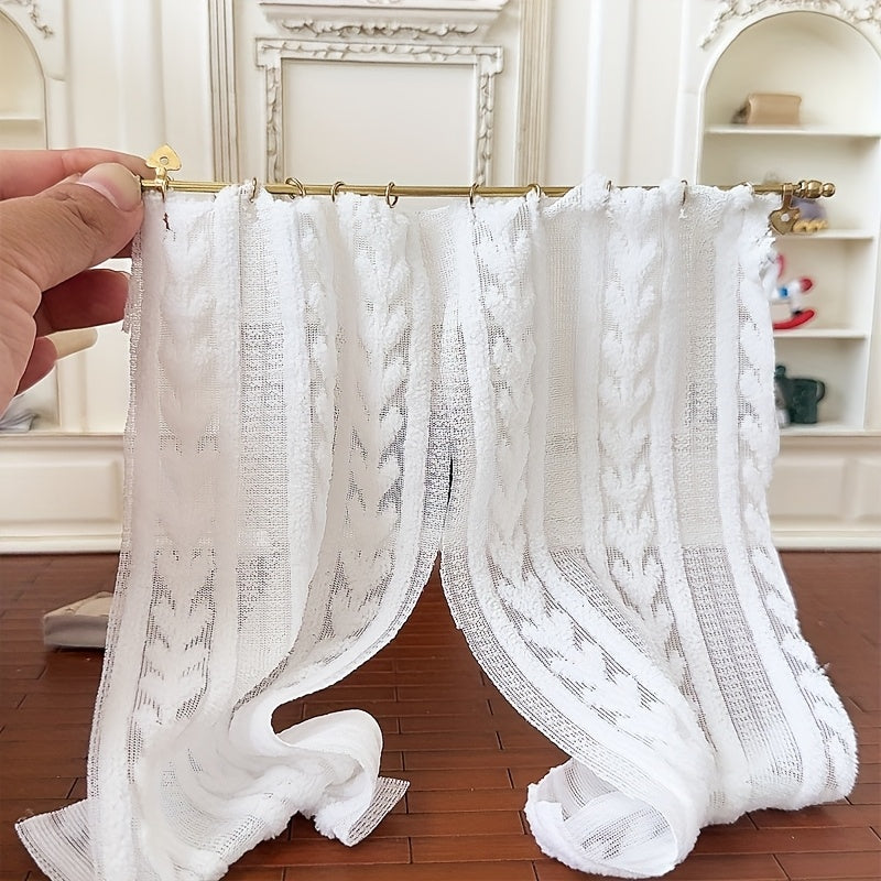 Dollhouse Metal Curtain Rods w/ Lace Curtains DIY Decor & Photography Props