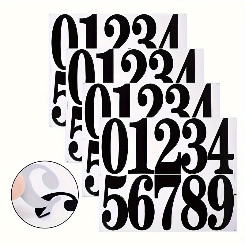 4 Sheets Large Waterproof Number Stickers Number Labels