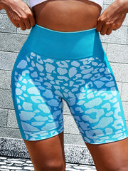 Leopard Print High Waist Tummy Control Workout Shorts