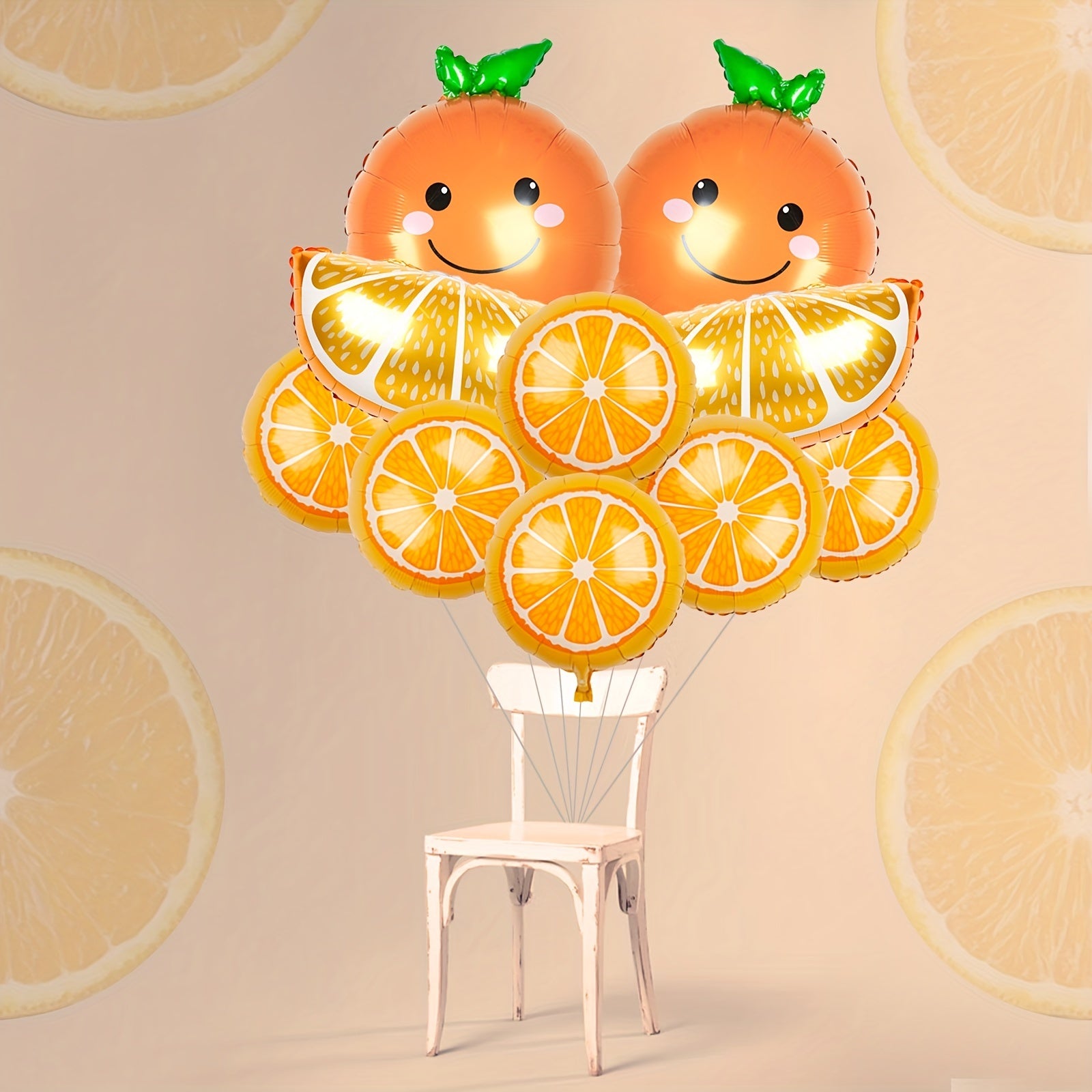 10pcs Orange Citrus Foil Balloons Jumbo Fruit Foil Balloons Cartoon