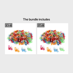 50 Colorful Plastic Clamps for Office, Sewing, and Crafting Projects