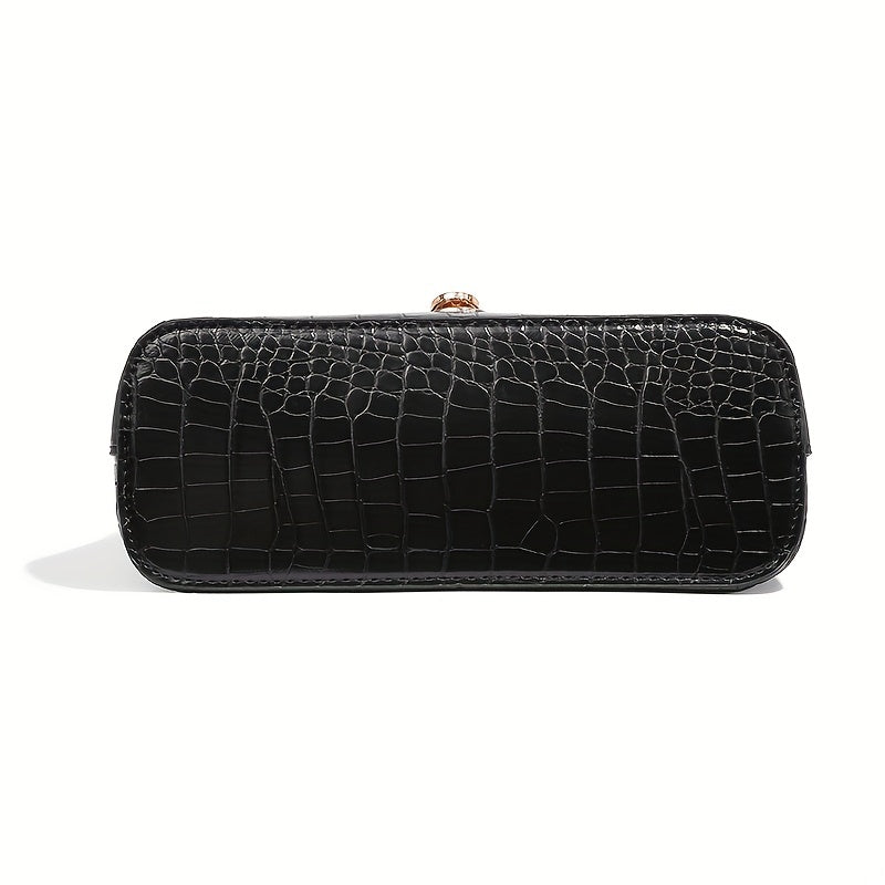 Crocodile Pattern Underarm Bag Vintage PU Shoulder Bag