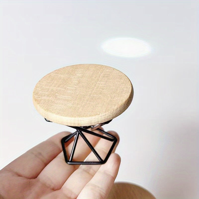 Mini Round Wooden Tables Dollhouse Accessories for Crafts DIY Projects