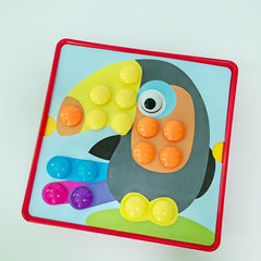 Creative Button Art Craft Kit for Kids - Fun Mosaic Pegboard Toy Set