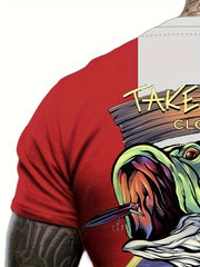 Fish 3d Print Men's Short Sleeve Comfy T shirt Graphic Tee Men's Summer Clothes