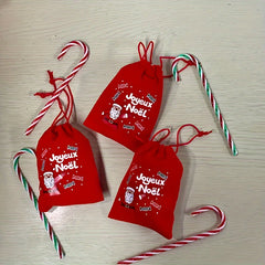 3pcs Christmas Drawstring Bags Christmas Gift Bags Random