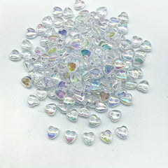 100pcs 8mm AB Heart Shape Acrylic Beads for Jewelry Making