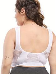 Plus Size Sports Bra Hollow Out High Stretch Fitness Running Tank Bra