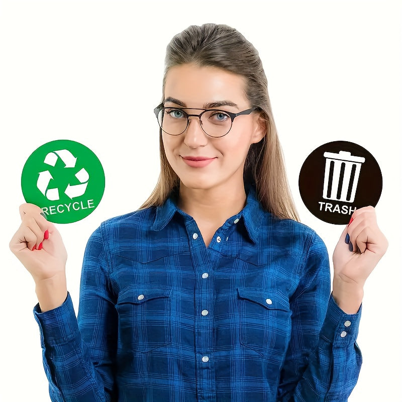 3 Piece 5 inch Bin Recycling Sticker Waterproof Sun Protected
