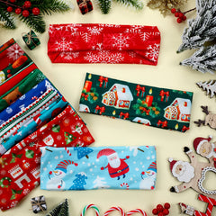 Christmas Printed Headband Elastic Sports Headband for Yoga Running Party