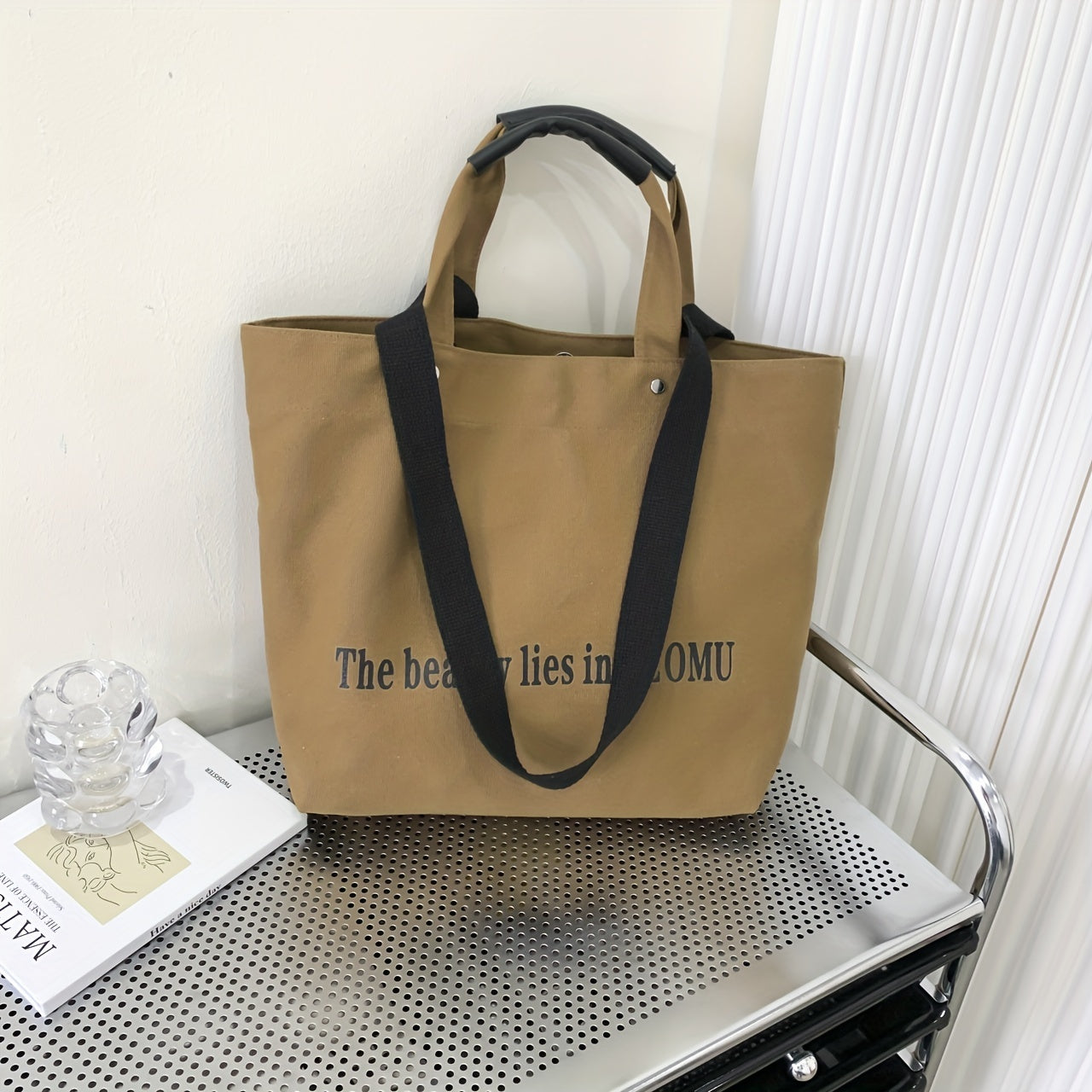 Vintage Graphic Tote Bag Retro Satchel Canvas Shoulder Purse