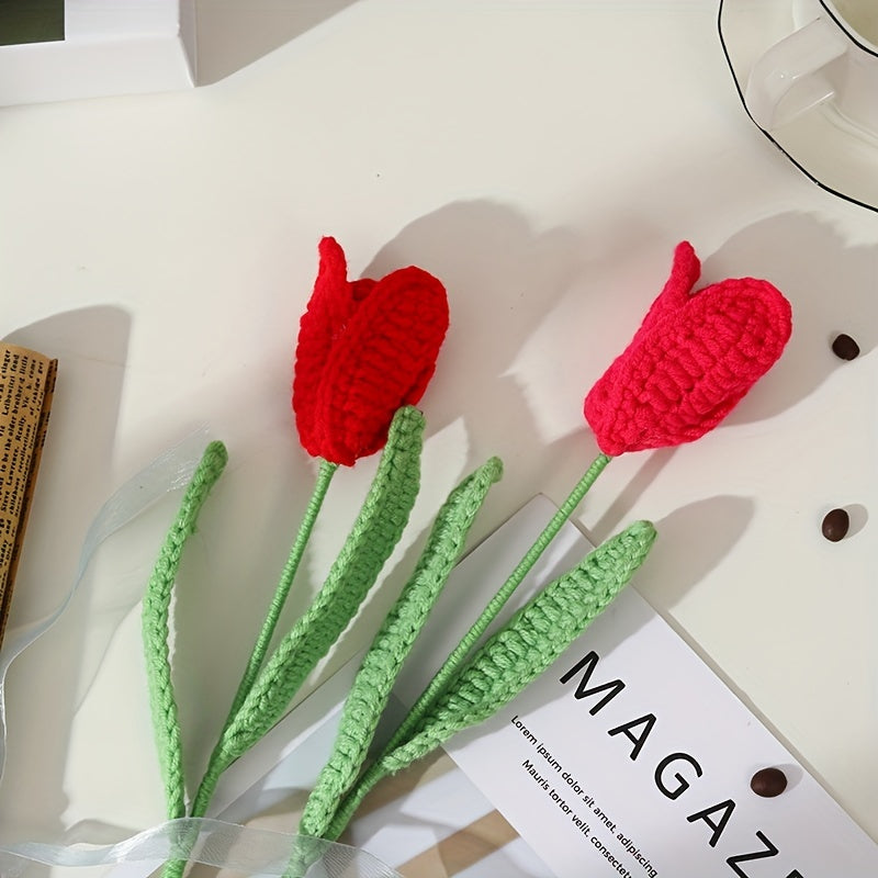 Hand Knitted Bouquet Material Bag Woolen Crochet DIY Gift Set