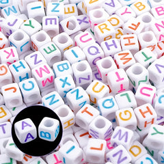 100pcs 6 6mm English Letter Cube Acrylic Beads DIY Jewelry Accessories