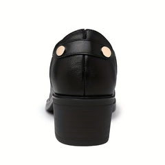 Women's Block Heel Pumps Lace-Up Office Business Mid Heels