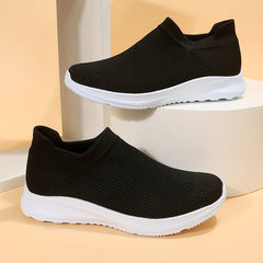 Women's Knit Slip-On Sneakers Low Platform Shoes