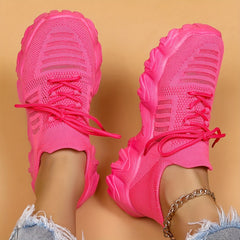 Women's Lightweight Woven Sneakers Breathable Shock Absorbing Running Shoes