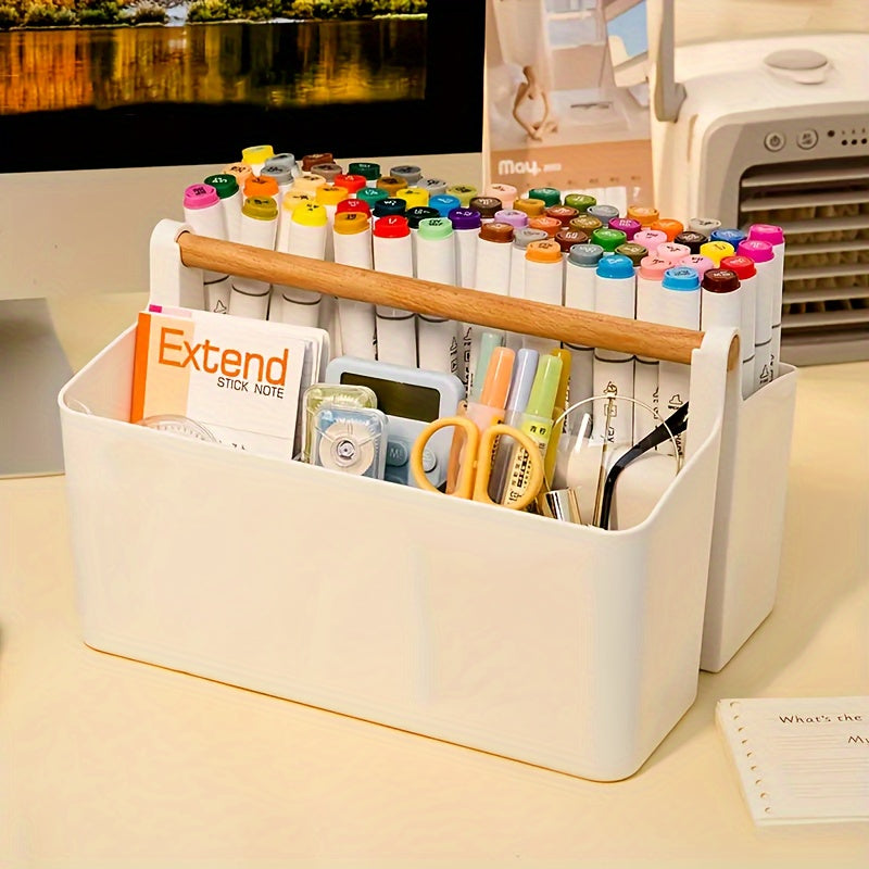 Portable Storage Basket Large Capacity Desk Organizer Pen Holder