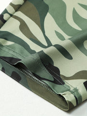 Camo One Shoulder Top & Biker Shorts Set